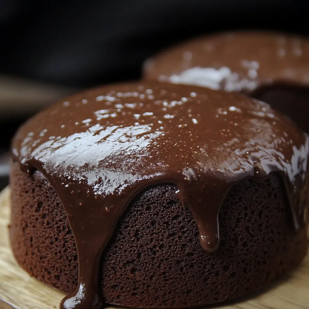 Bizcocho de chocolate casero recién horneado y esponjoso en una rejilla de enfriamiento.