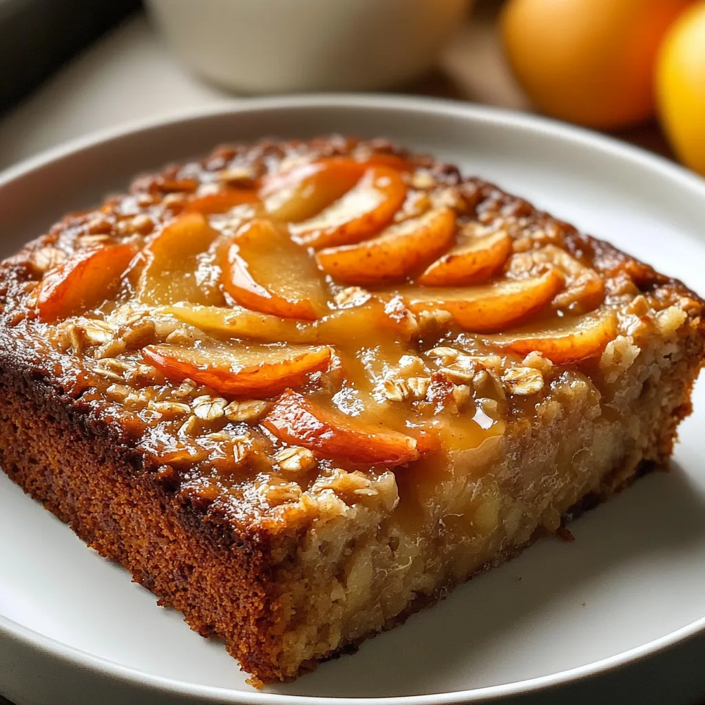 Bizcocho casero de avena, manzana y zanahoria sobre una rejilla, recién horneado y cortado en porciones.