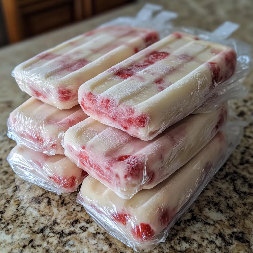 Bolis gourmet de fresas con crema congelados en bolsitas listas para servir