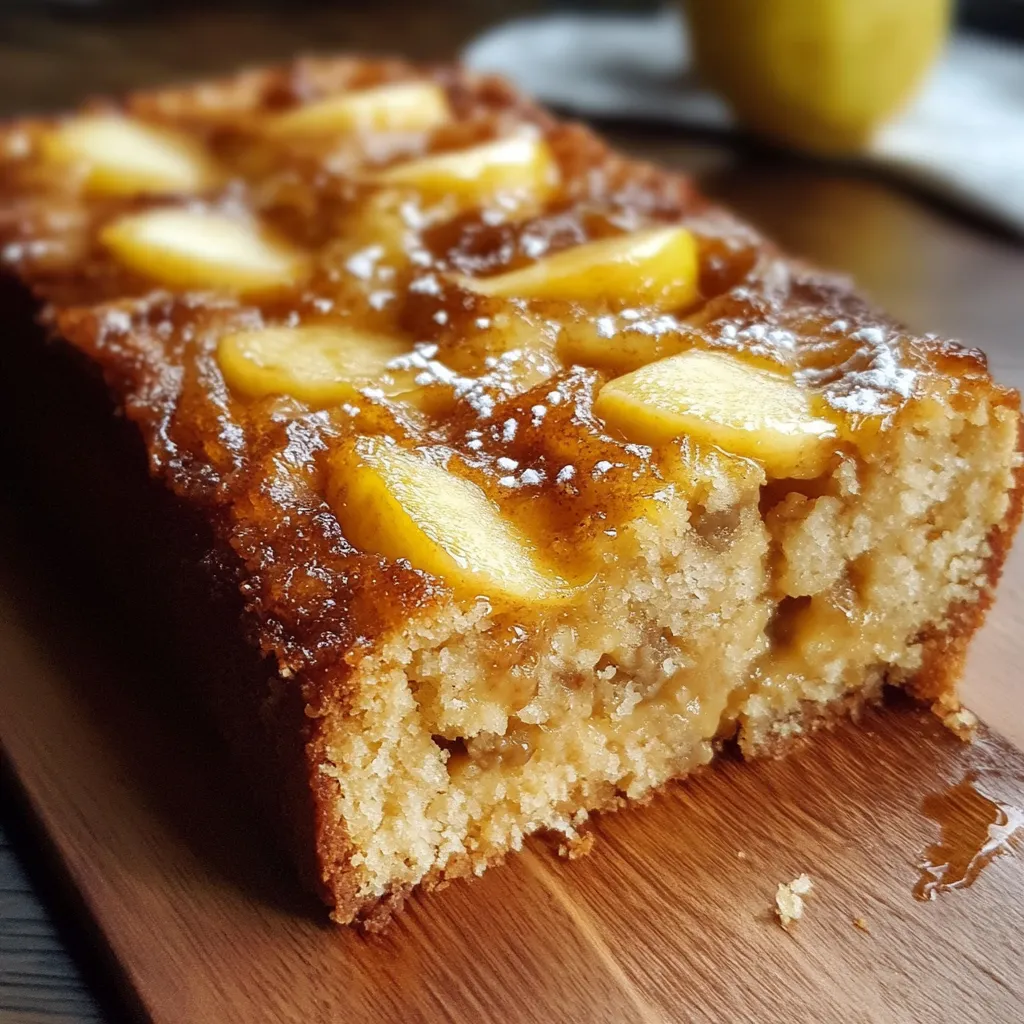Budín de manzana y avena recién horneado sobre una rejilla