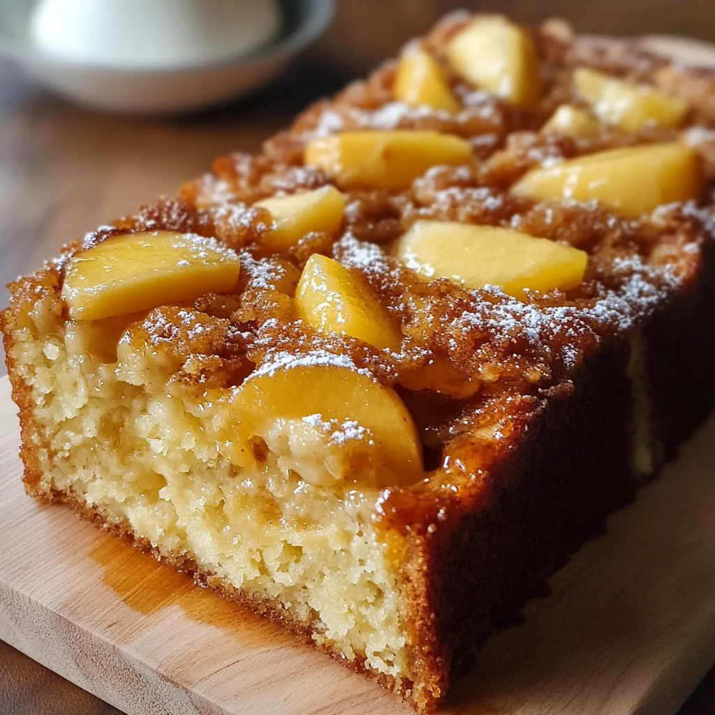 Budín de manzana y avena recién horneado sobre una rejilla