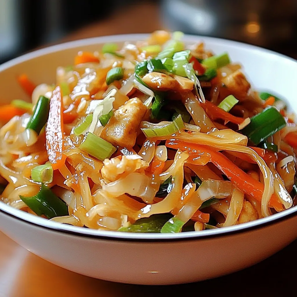 Plato de Chop Suey Chino casero con vegetales crujientes y tiras de pollo servido con arroz blanco