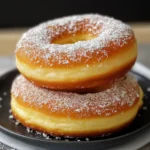Donuts caseros esponjosos y glaseados recién hechos sobre una rejilla enfriadora
