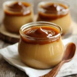 Dulce de leche casero en frasco de vidrio con textura cremosa y color dorado