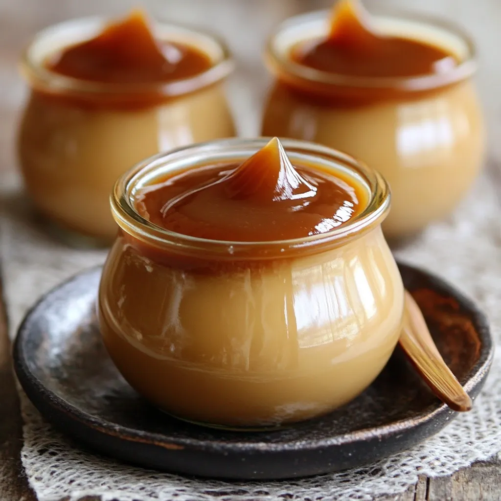 Dulce de leche casero en frasco de vidrio con textura cremosa y color dorado