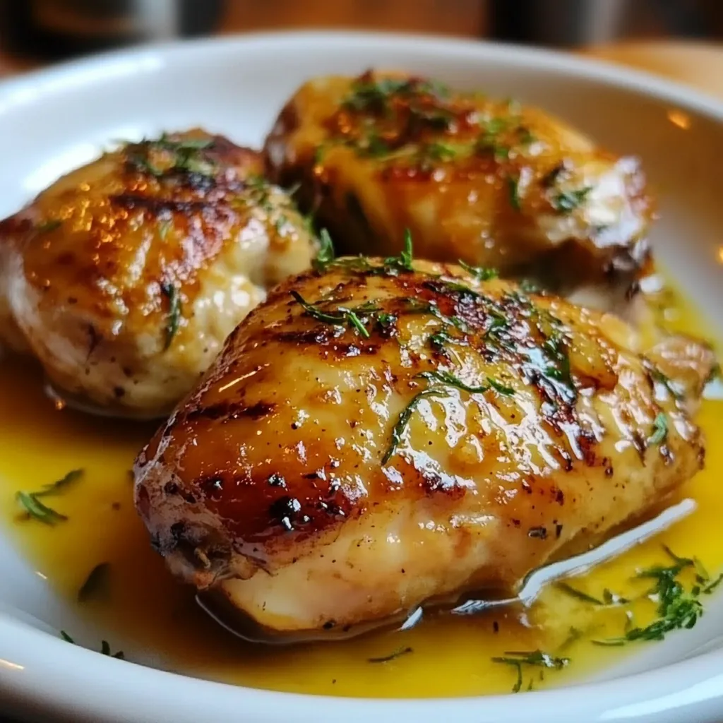 Pechugas de pollo doradas al horno cubiertas con mezcla cremosa de mayonesa y parmesano