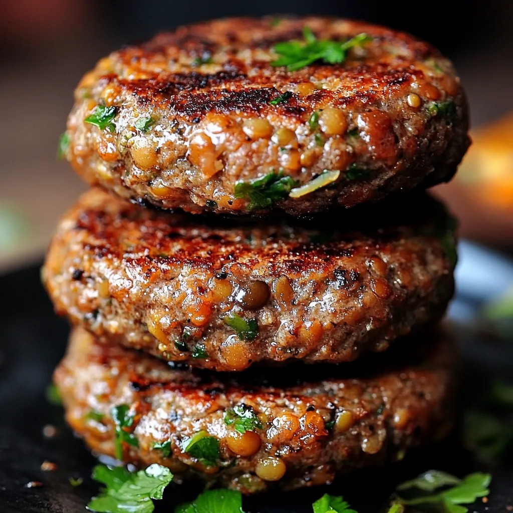 Hamburguesa de lentejas casera sobre pan con vegetales frescos