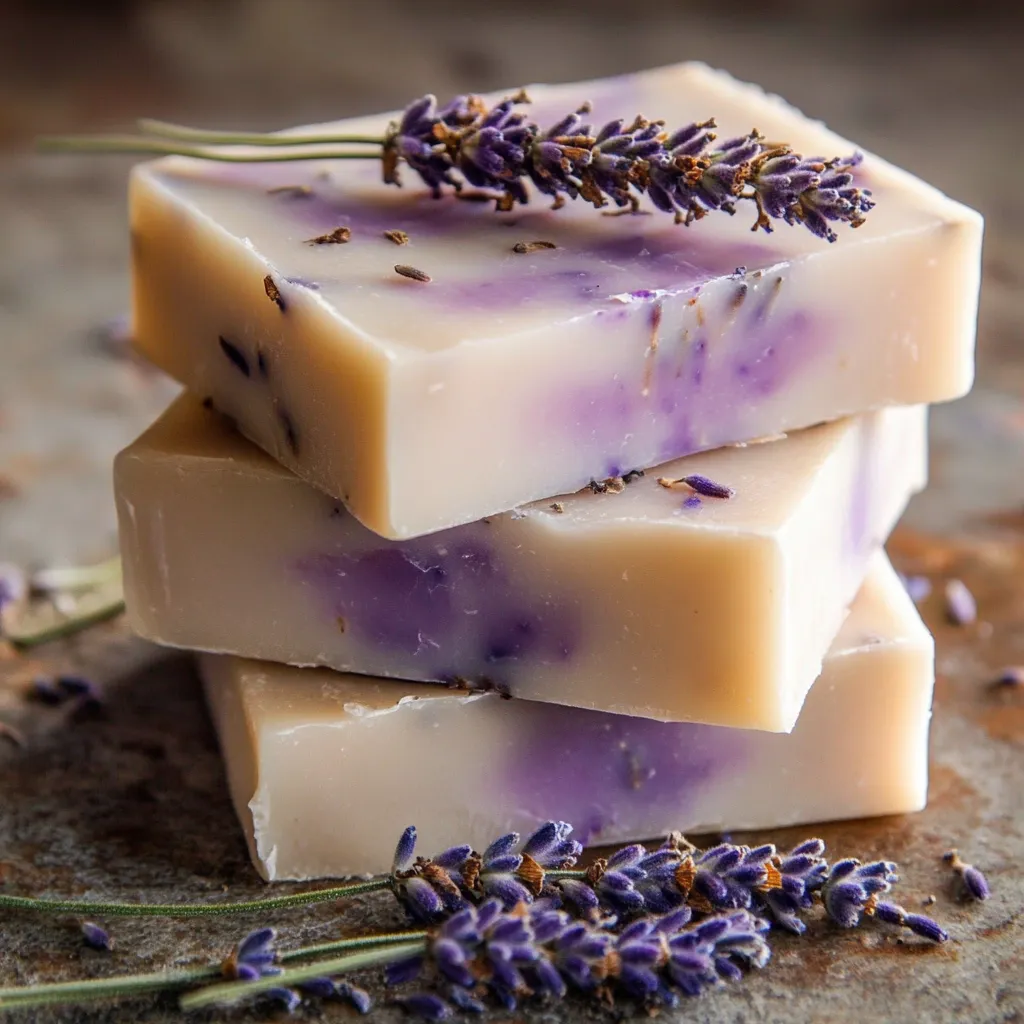 Ingredientes naturales para hacer jabón casero de lavanda con aceite esencial y flores secas.