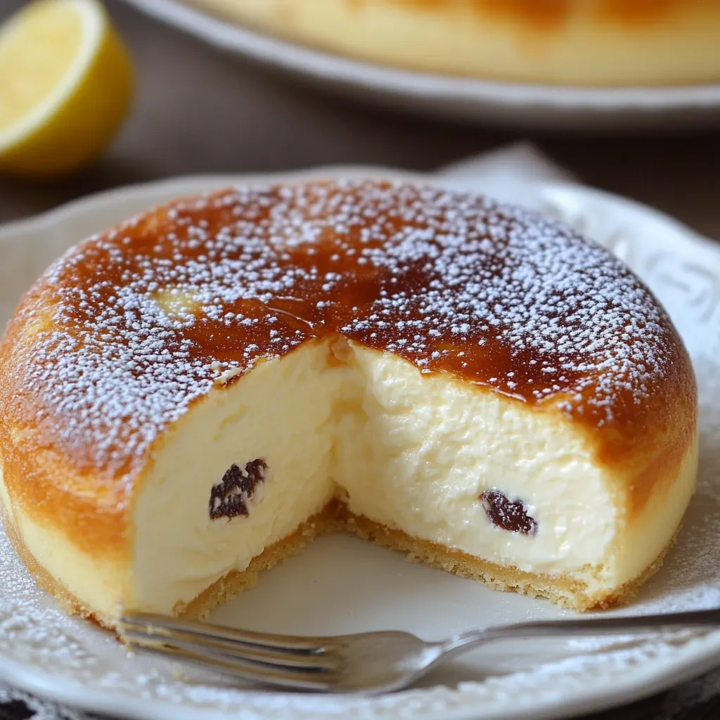 Tarta casera esponjosa recién horneada con azúcar glas