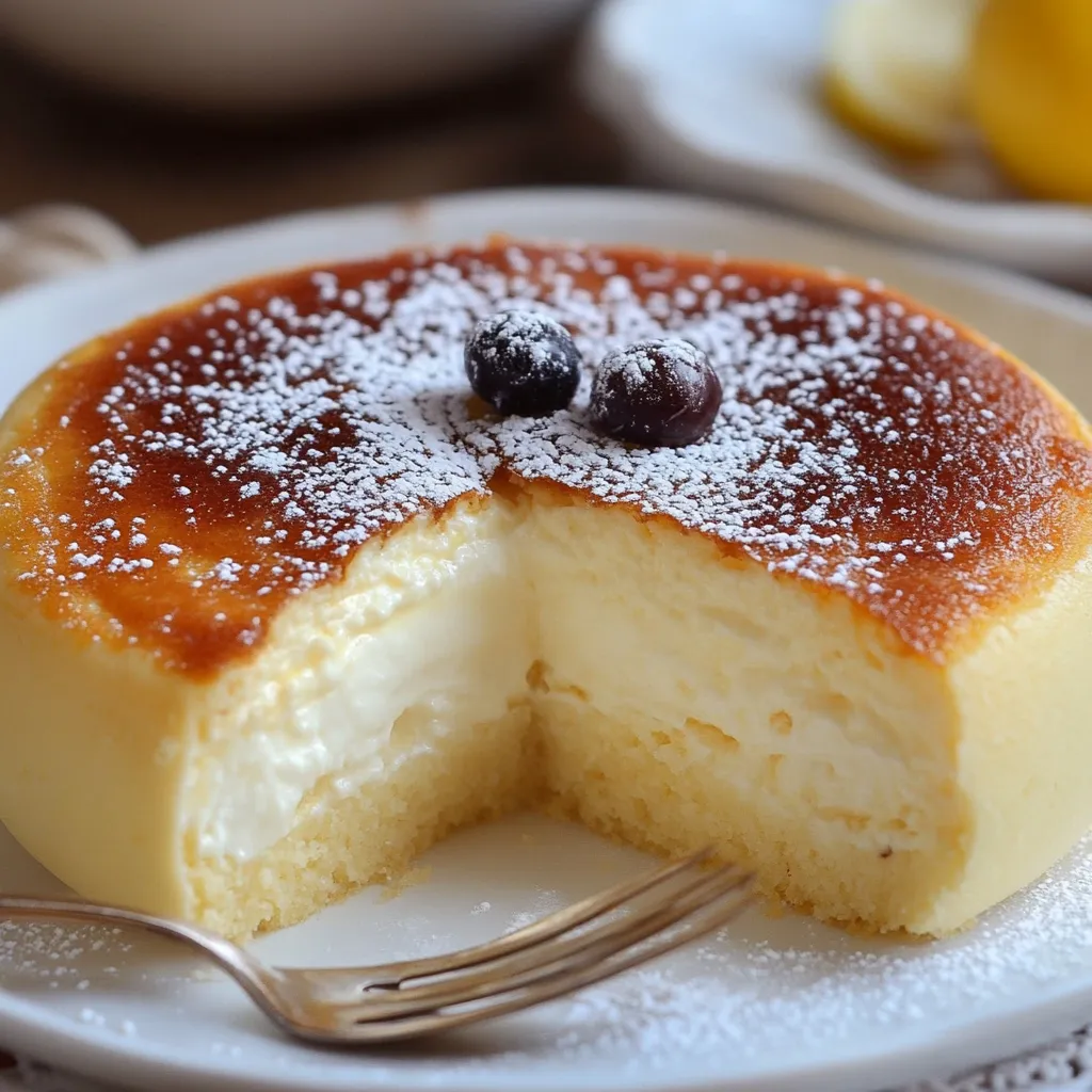 Tarta casera esponjosa recién horneada con azúcar glas