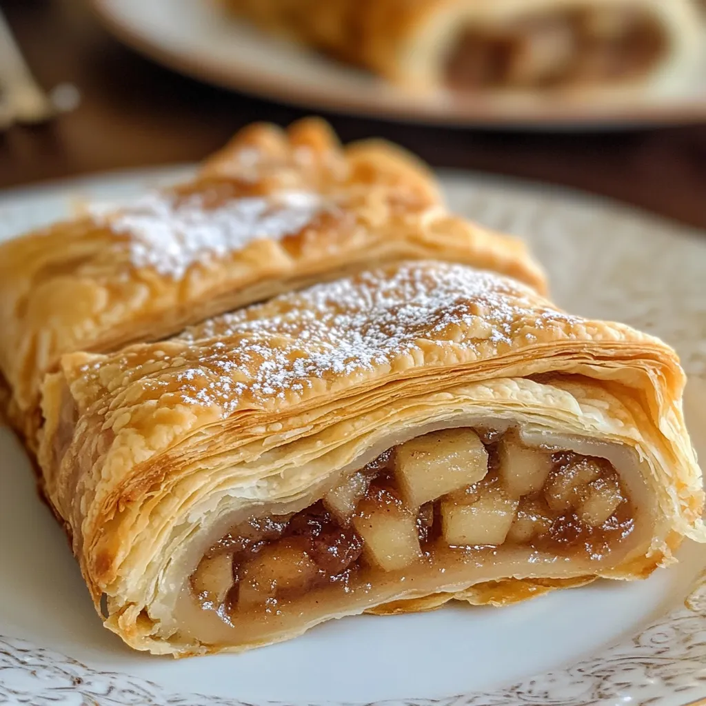 Masa de strudel casera estirada sobre un paño de cocina, lista para rellenar.
