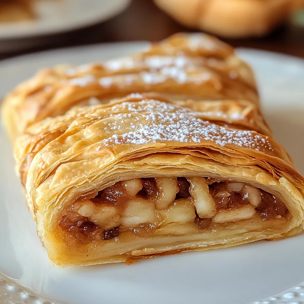 Masa de strudel casera estirada sobre un paño de cocina, lista para rellenar.