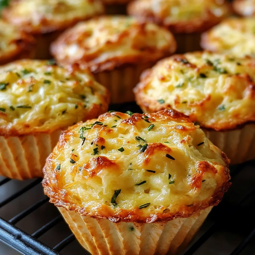 Muffins salados de calabacín, papa y zanahoria recién horneados en molde de muffins