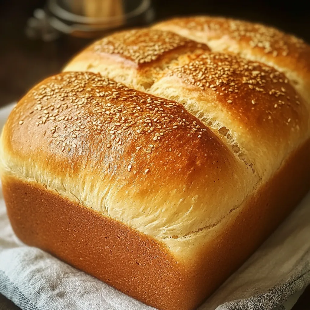 pan de licuadora sin amasado recién horneado en molde rectangular