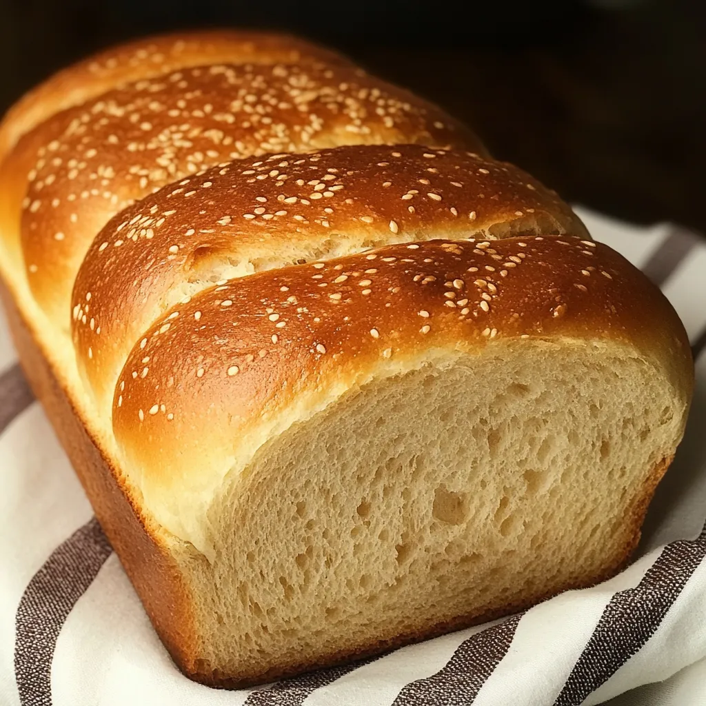pan de licuadora sin amasado recién horneado en molde rectangular