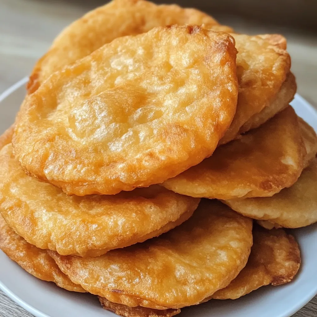 Pan frito crujiente casero servido sobre papel absorbente