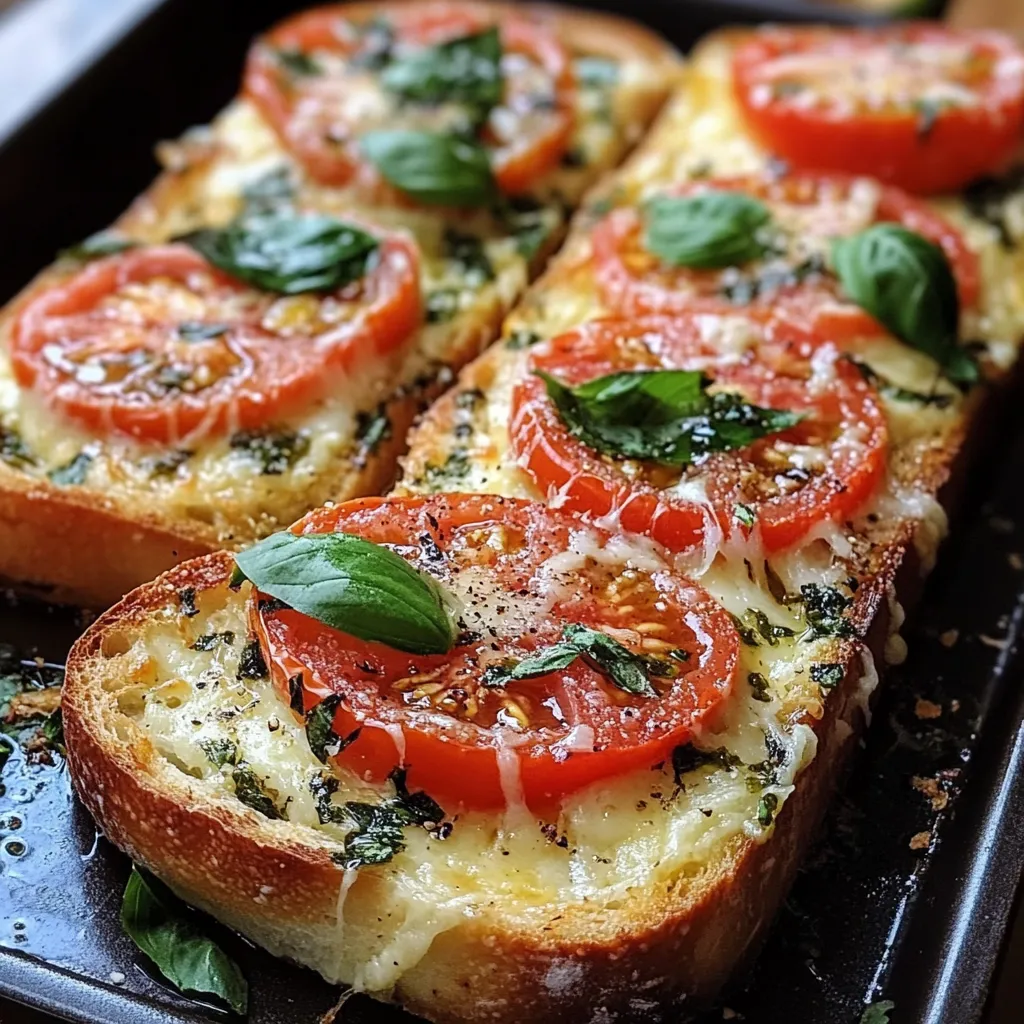 Rebanadas de pan crujiente con tomate fresco, albahaca y aceite de oliva virgen extra