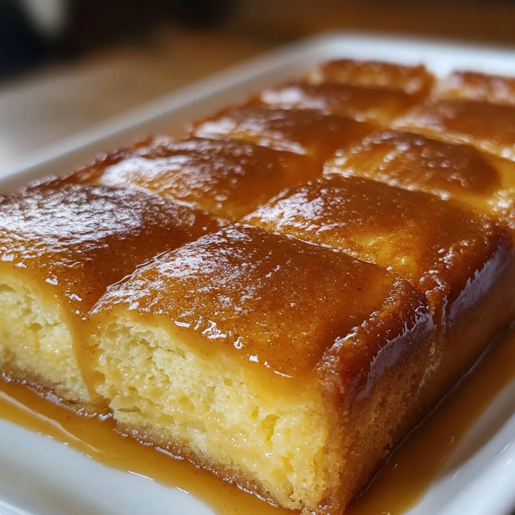 Pan de Calatrava recién desmoldado con textura suave y caramelo brillante sobre plato blanco