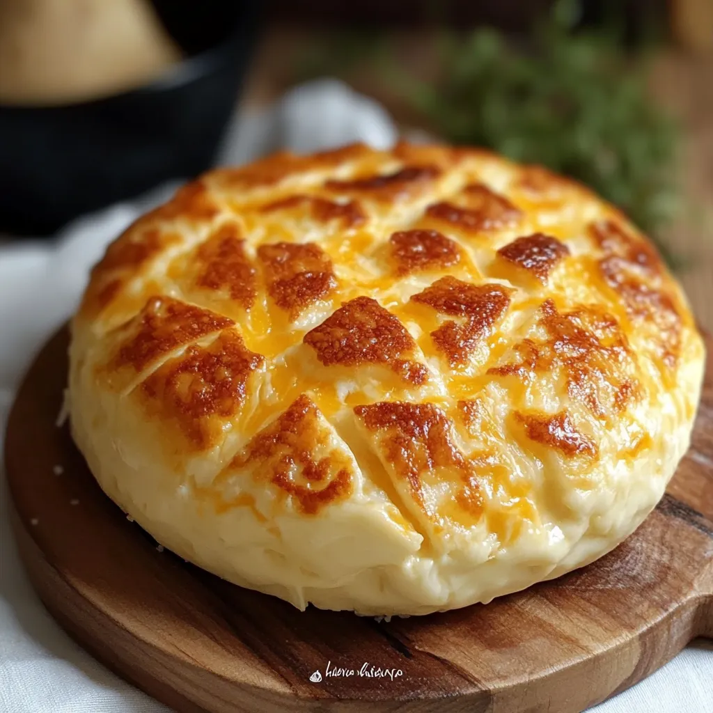 Pan de queso cocinado en sartén, dorado por fuera y servido en un plato blanco