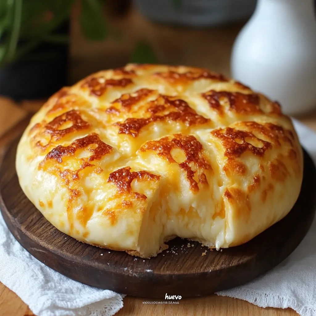 Pan de queso cocinado en sartén, dorado por fuera y servido en un plato blanco