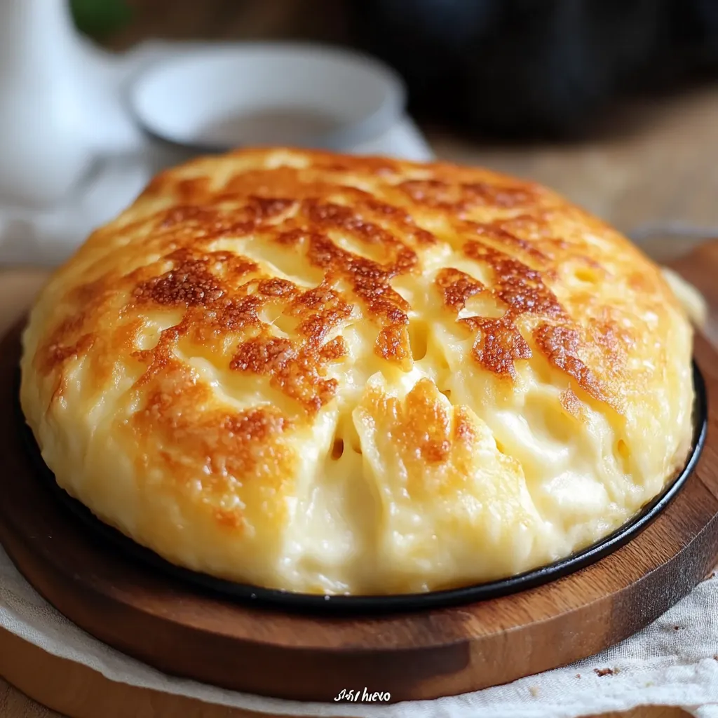 Pan de queso cocinado en sartén, dorado por fuera y servido en un plato blanco