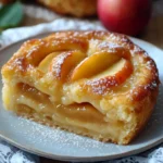 Pastel alemán de manzana recién horneado con streusel crujiente en la parte superior