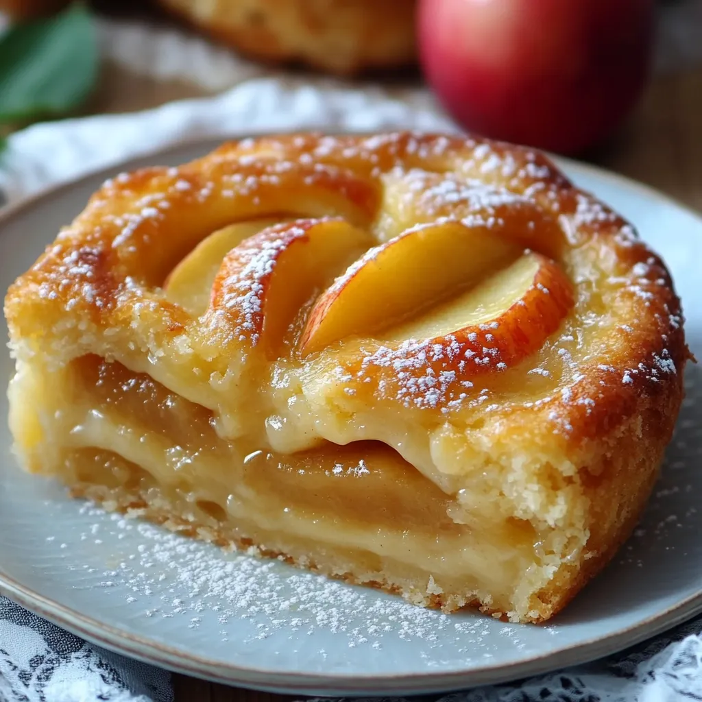Pastel alemán de manzana recién horneado con streusel crujiente en la parte superior