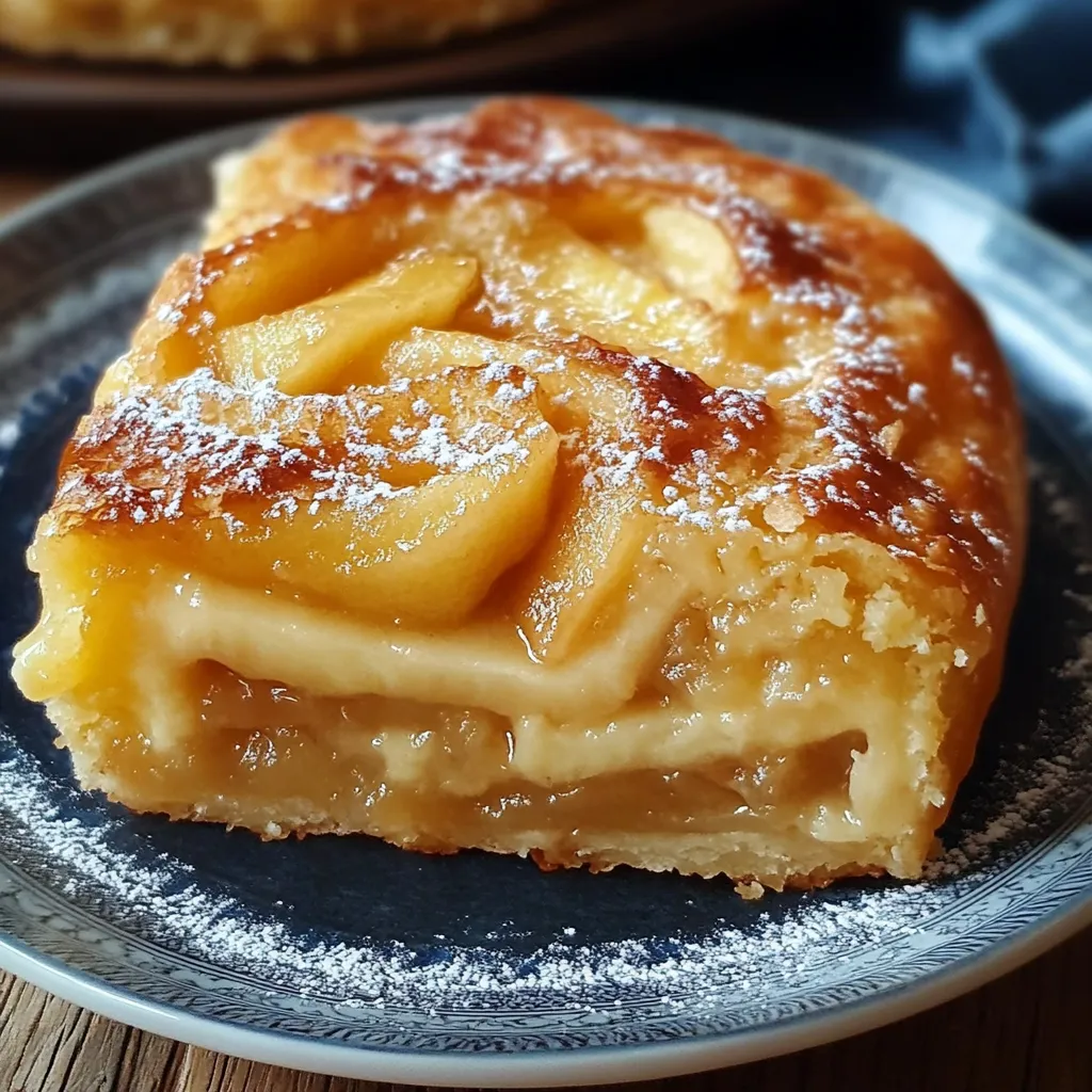 Pastel alemán de manzana recién horneado con streusel crujiente en la parte superior