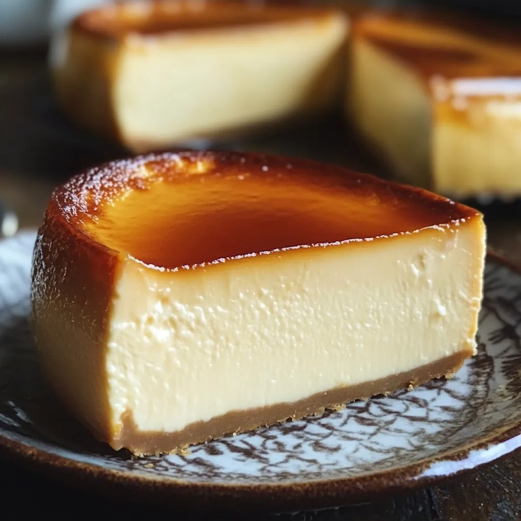 Pastel de leche condensada recién horneado en molde redondo