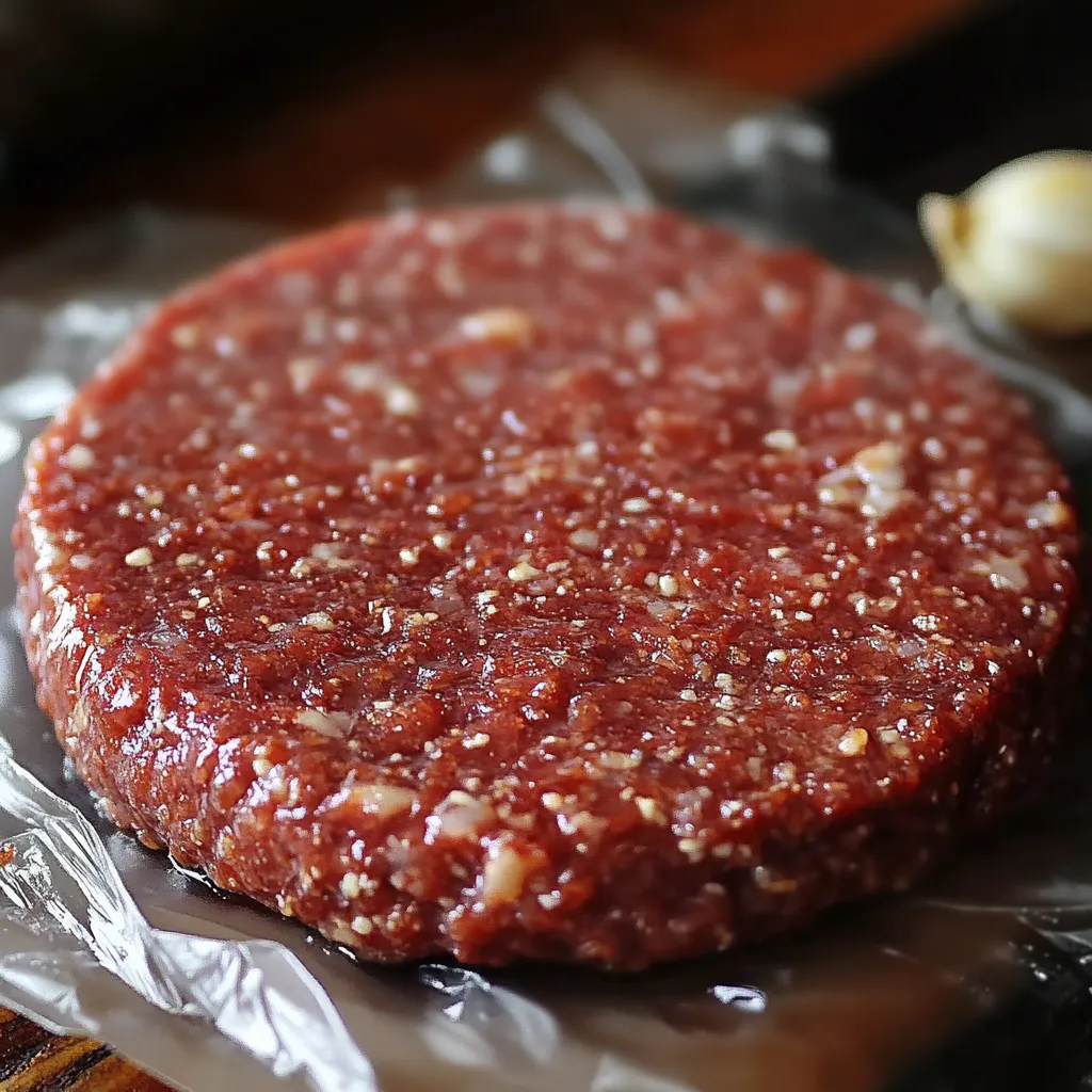Hamburguesas caseras listas para cocinar con carne molida, pan molido y especias.