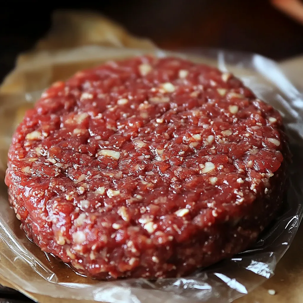 Hamburguesas caseras listas para cocinar con carne molida, pan molido y especias.