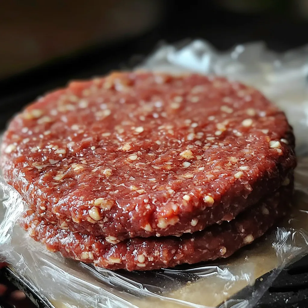 Hamburguesas caseras listas para cocinar con carne molida, pan molido y especias.