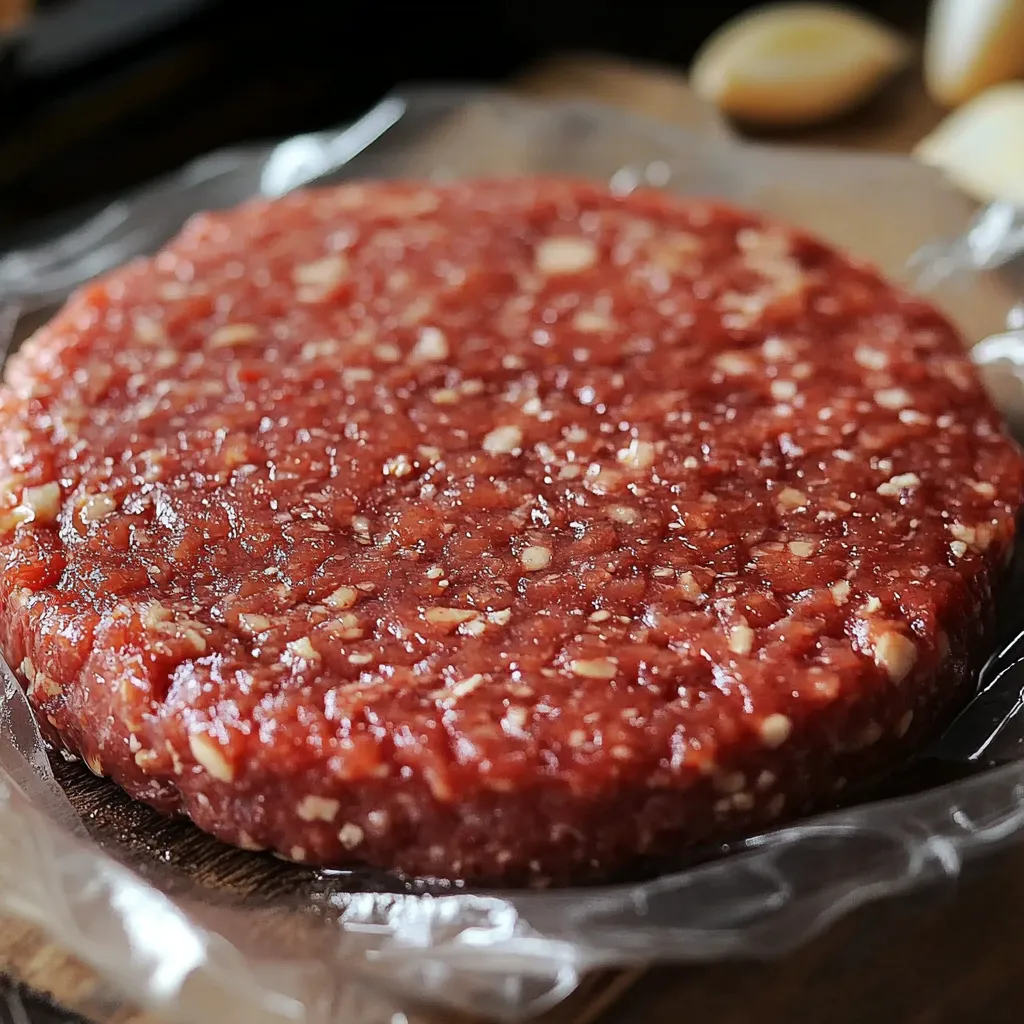 Hamburguesas caseras listas para cocinar con carne molida, pan molido y especias.