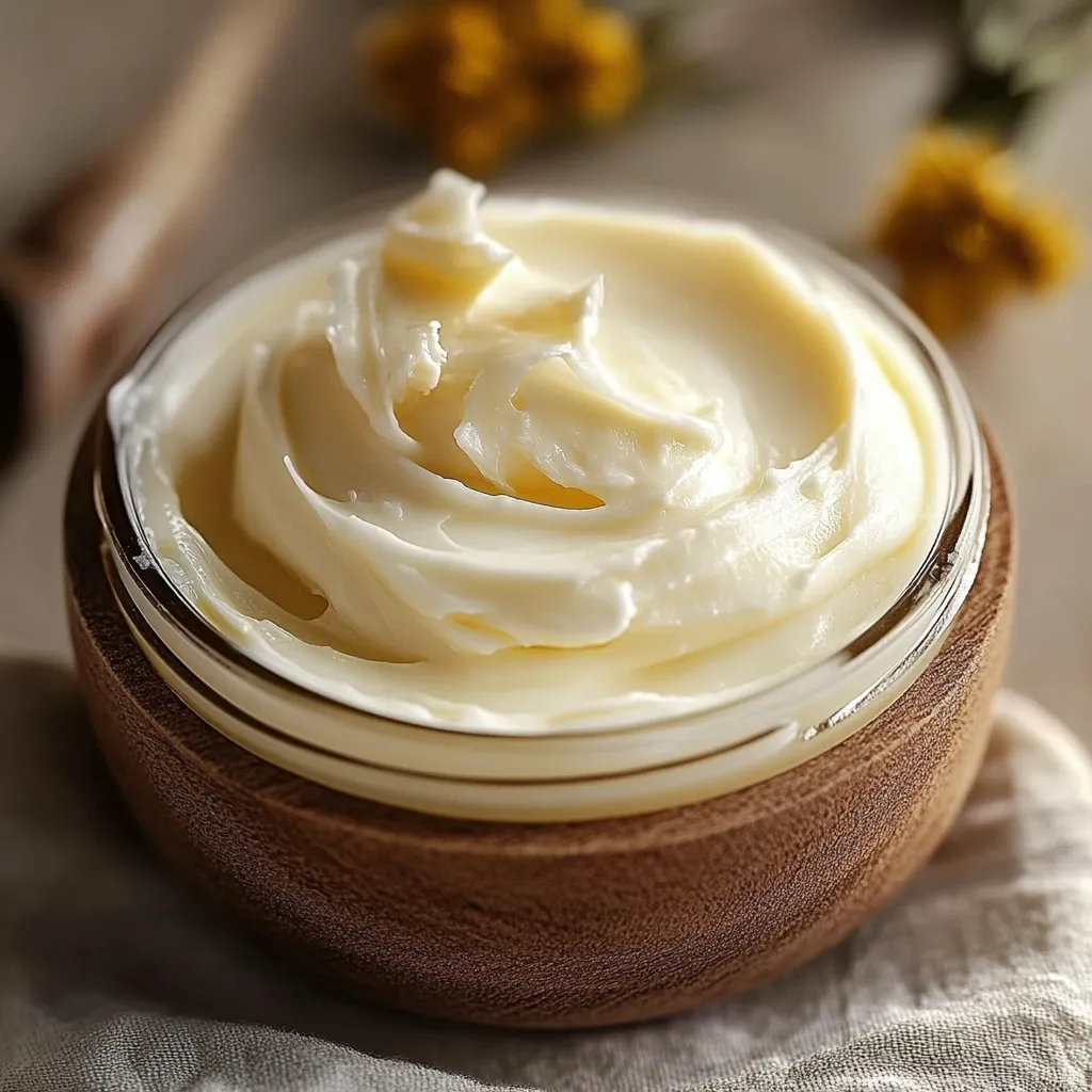 Crema casera antiarrugas en frasco de vidrio, con ingredientes naturales al fondo