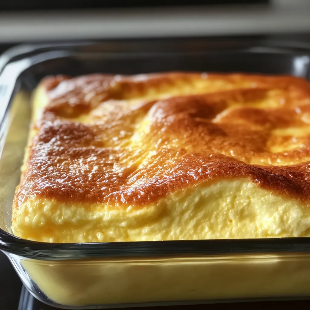 Desayuno horneado con solo 3 ingredientes, servido en una fuente sobre mesa de madera.