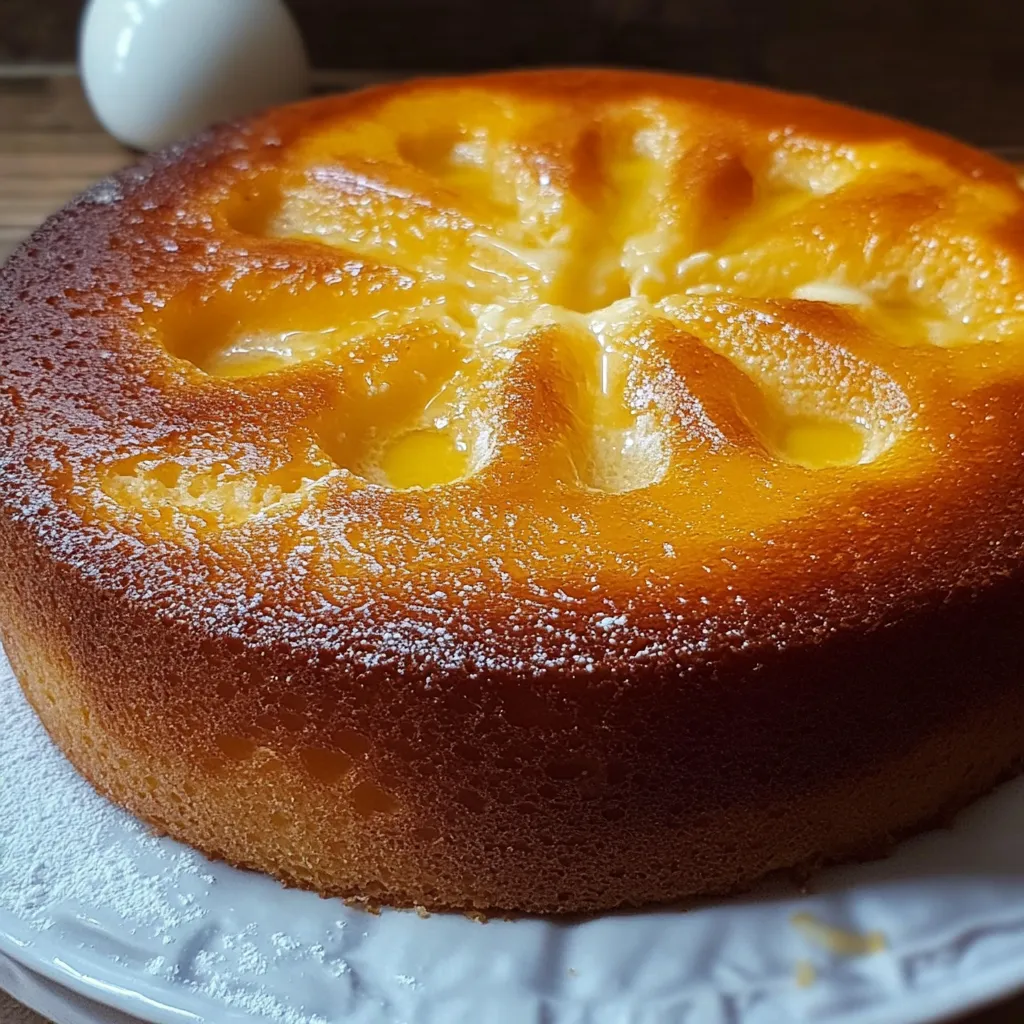Torta de limón casera sobre una rejilla, recién salida del horno y espolvoreada con azúcar glas
