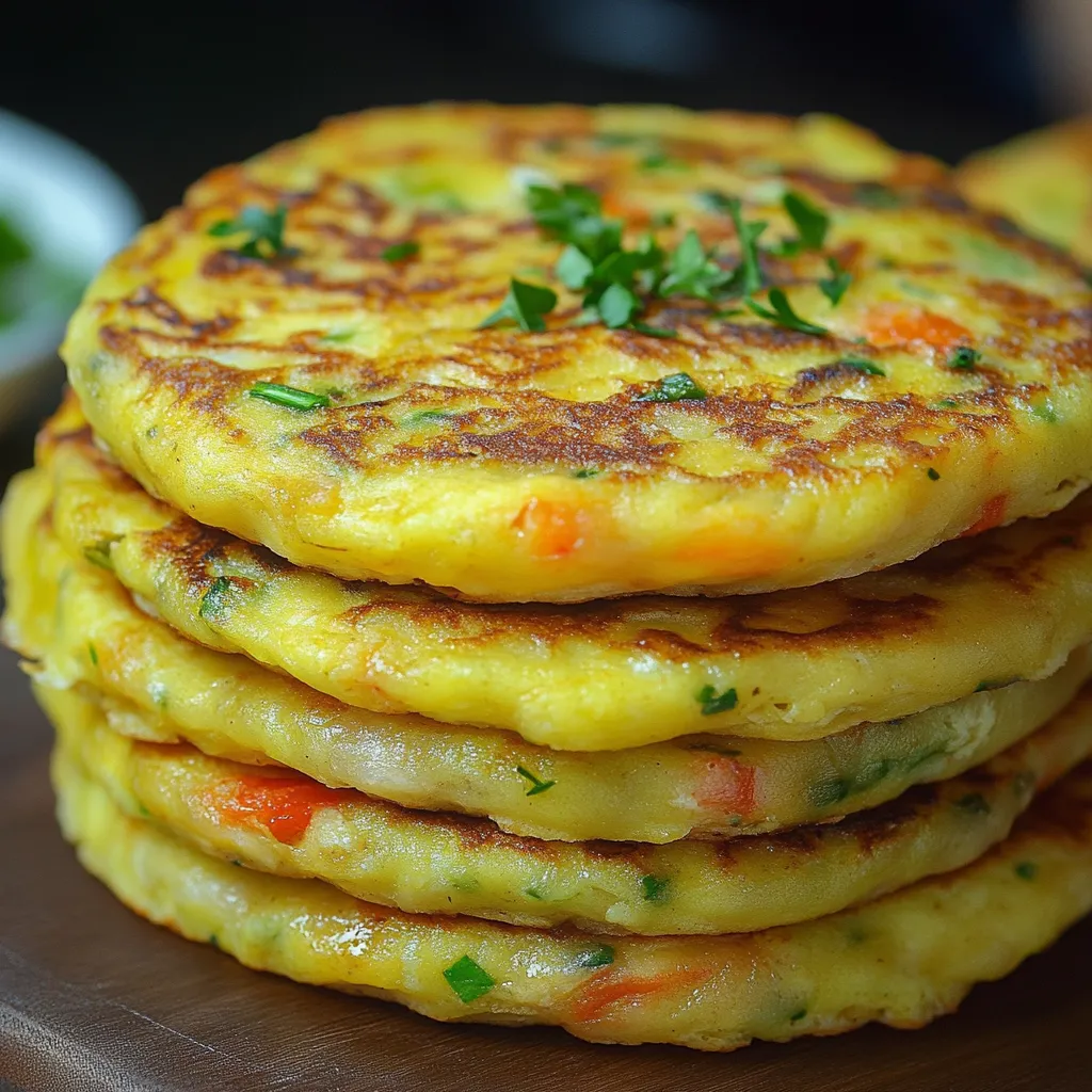Tortitas de repollo doradas servidas en un plato con limón