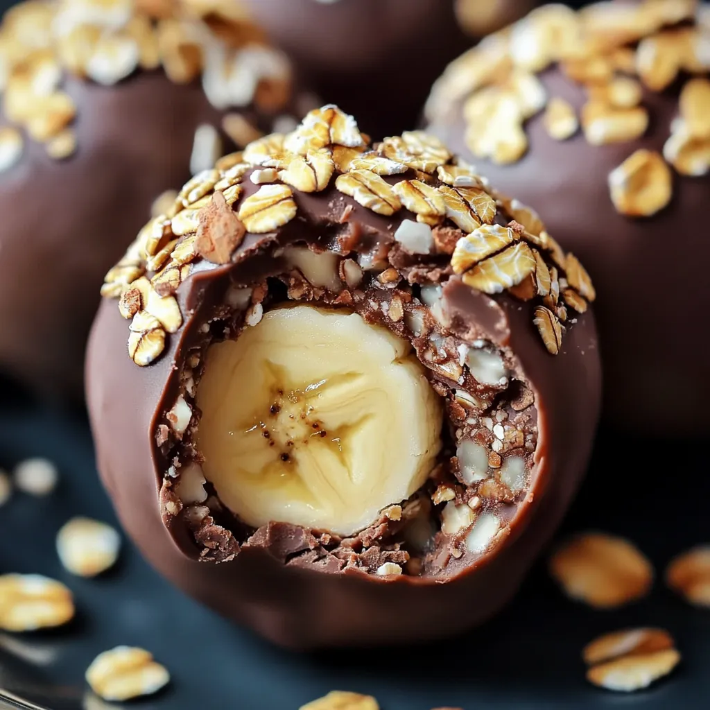 Trufas energéticas de avena, banana y cacao servidas en plato blanco.