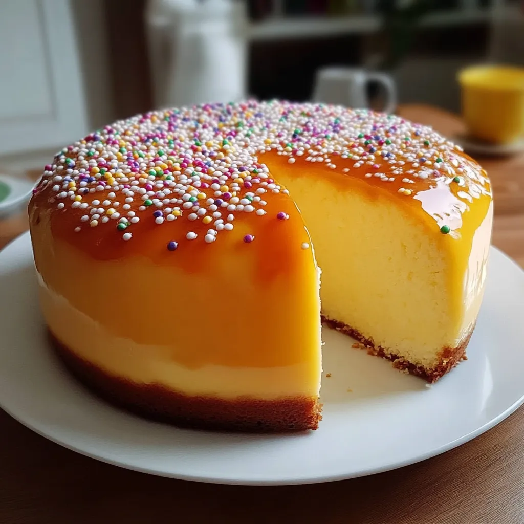 Pastel casero 5 tazas recién horneado sobre una rejilla