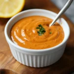 Aderezo de chipotle cremoso en tazón de cerámica, listo para servir