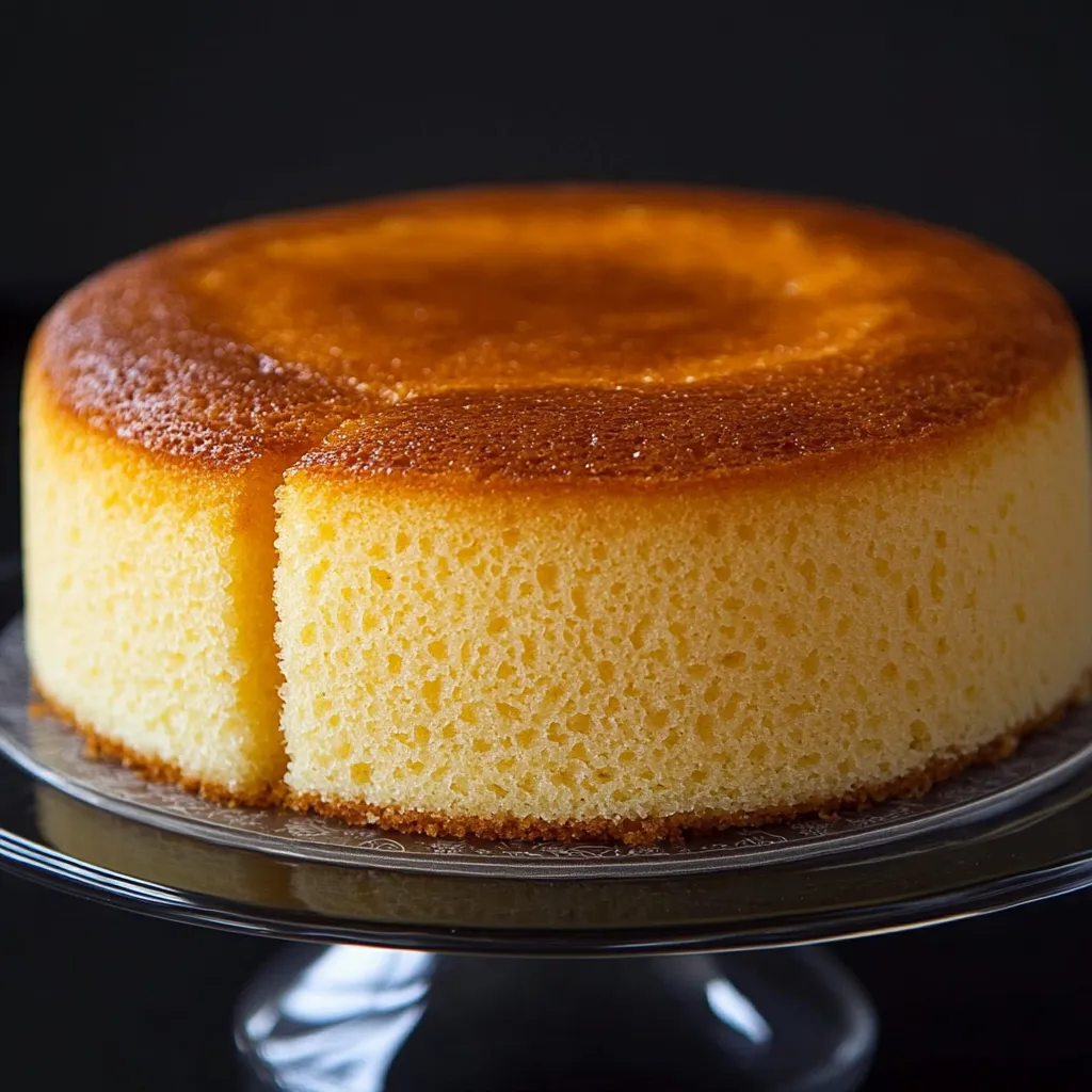 Bizcocho de leche condensada recién horneado con glaseado de limón.