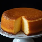 Bizcocho de leche condensada recién horneado con glaseado de limón.