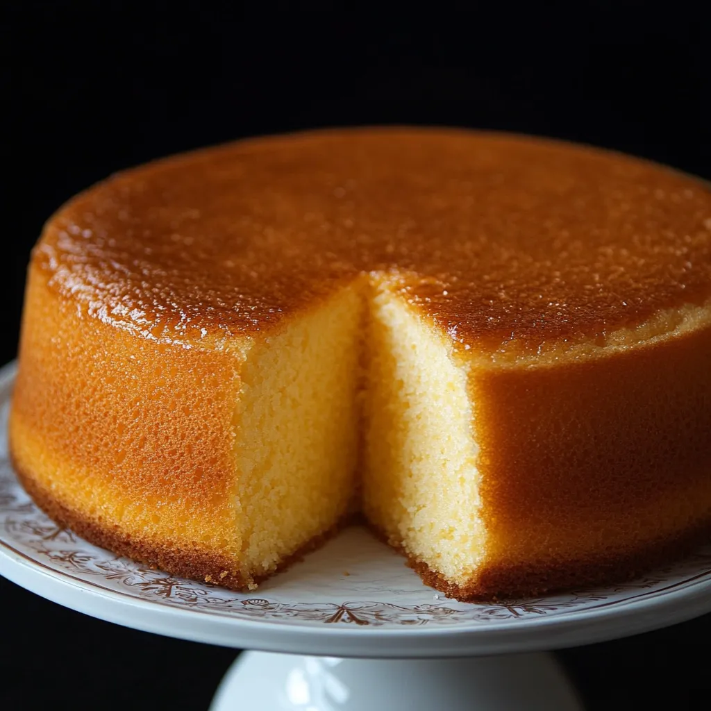 Bizcocho de leche condensada recién horneado con glaseado de limón.