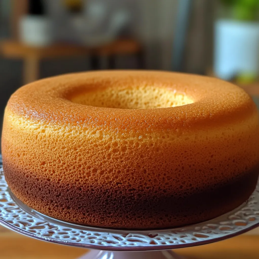 Bizcocho gigante casero con efecto marmolado y corte esponjoso, recién horneado.