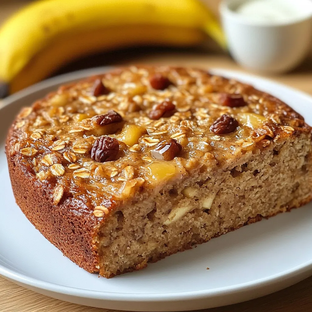 Bizcocho saludable con avena recién horneado en molde rectangular