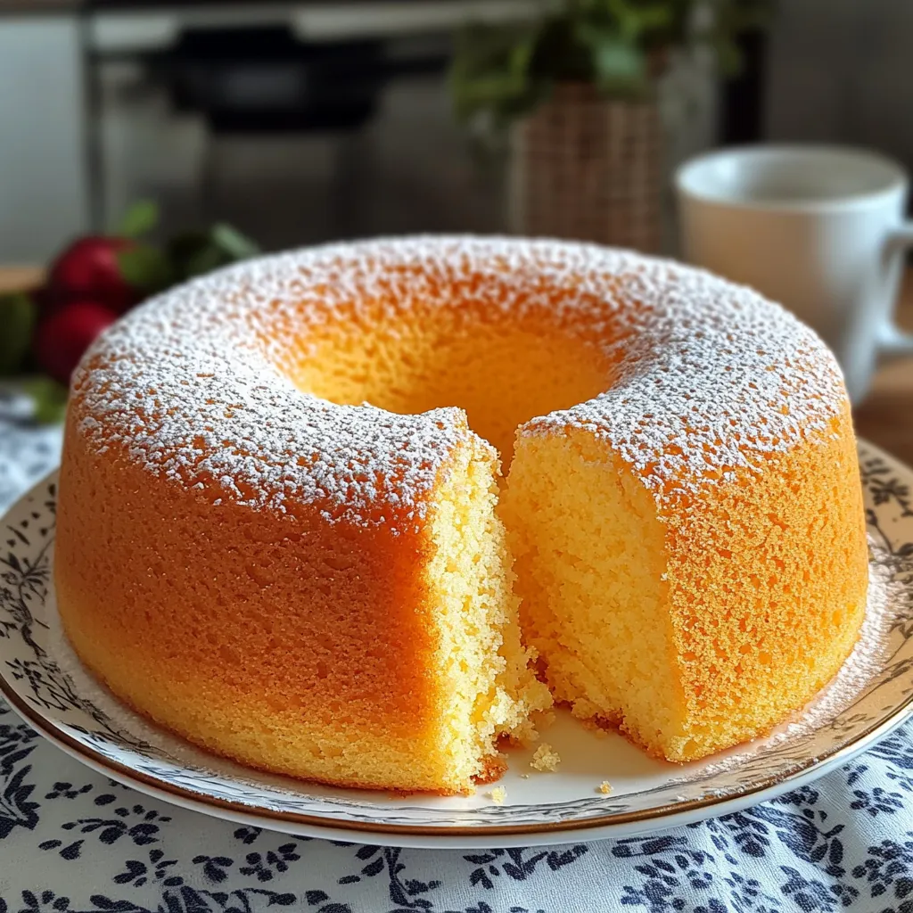 Bizcocho casero esponjoso servido en un plato blanco sobre una mesa rústica