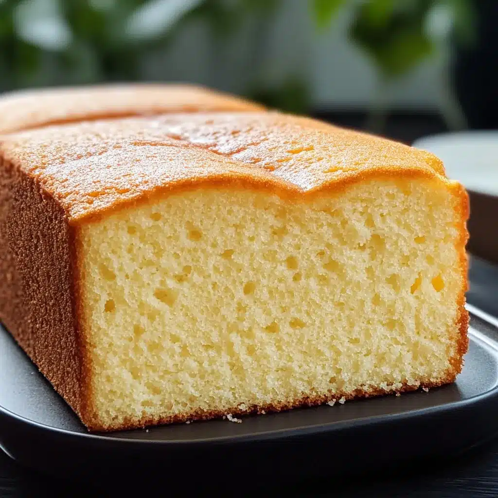 Bizcocho esponjoso casero recién horneado, con textura aireada, servido en una bandeja de madera