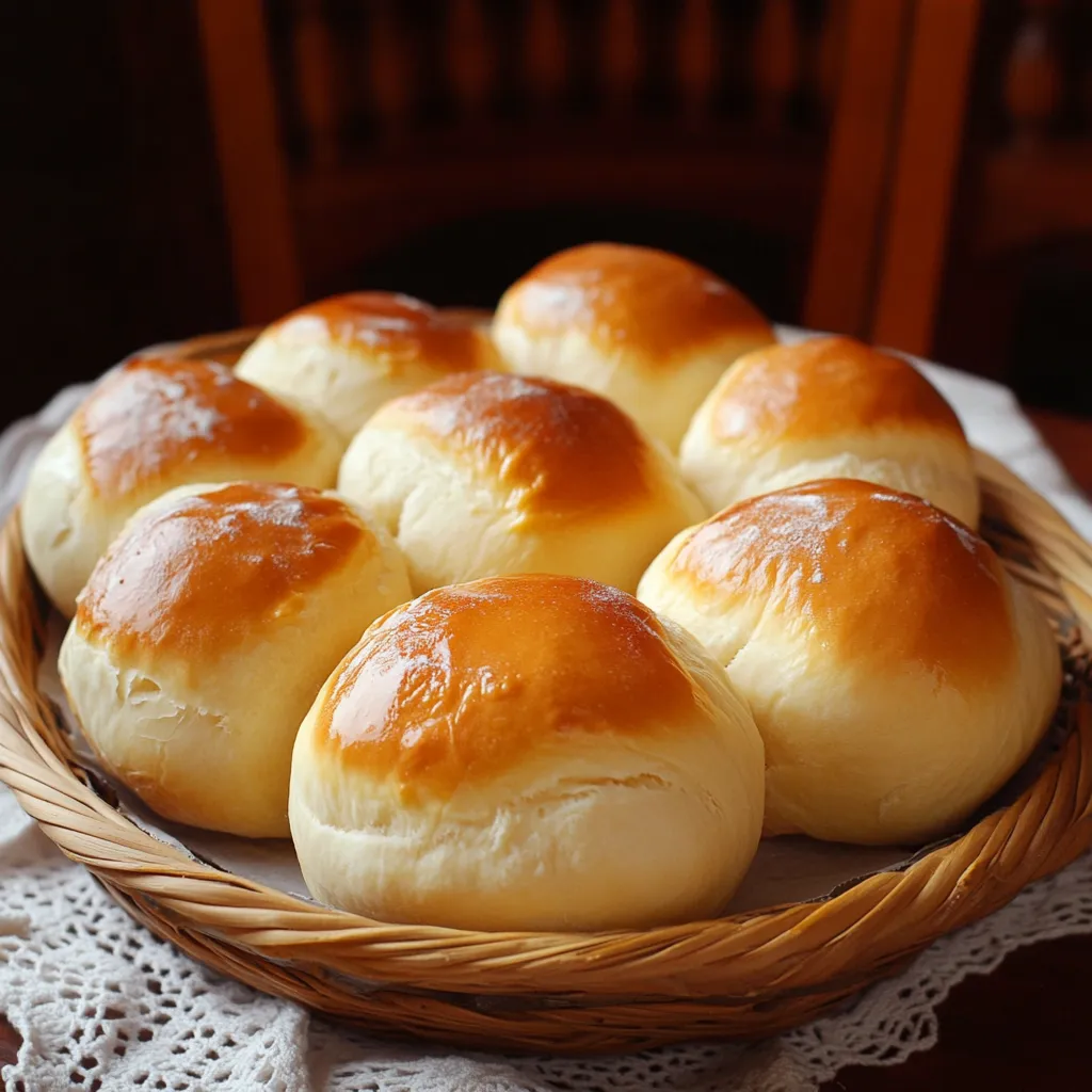 Bollitos de pan de leche recién horneados sobre una rejilla