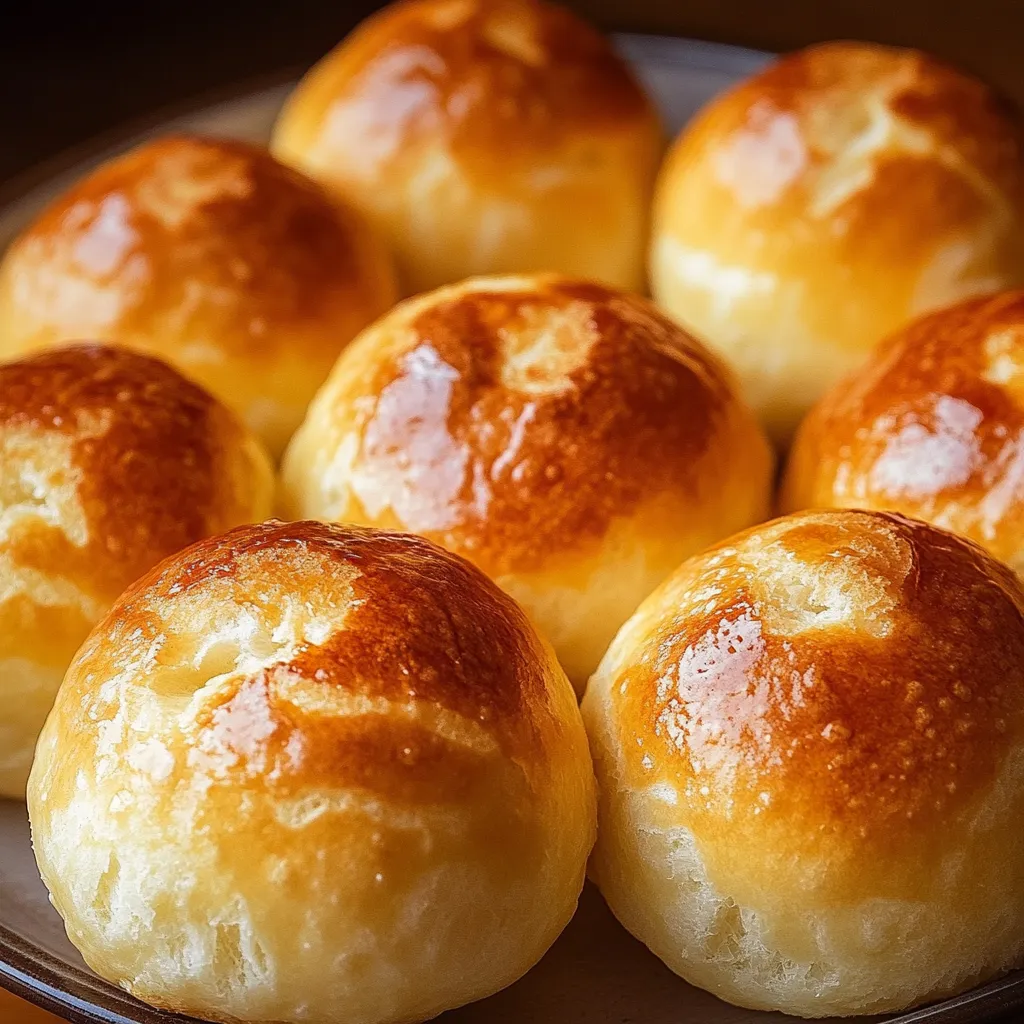 Bollos suizos caseros esponjosos y dorados con azúcar húmeda encima sobre una rejilla