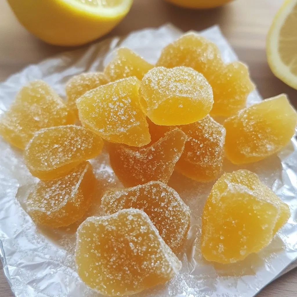 Caramelos para la tos caseros recién preparados sobre papel encerado